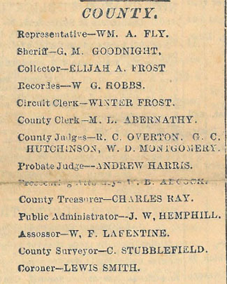 Barry County Officials 1886